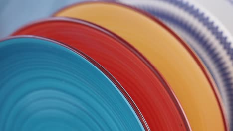 stacked colorful plates