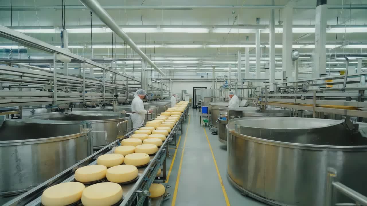 Cheese Production in a Modern Factory