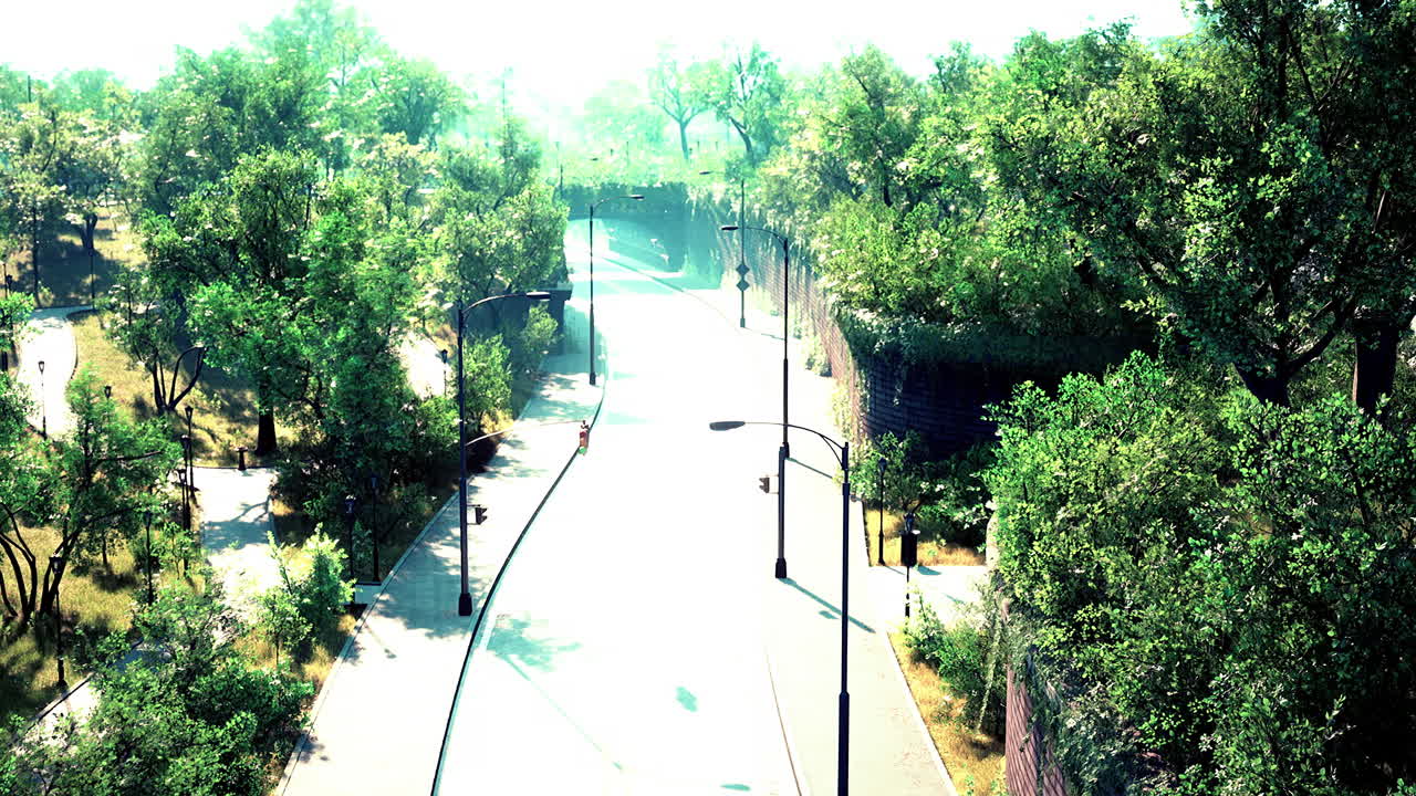 큰 도시 의 비어 있는 고속도로