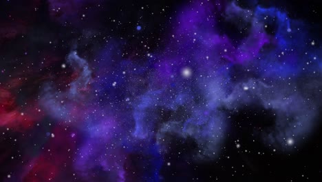 Nebelwolken-Bewegen-Sich-Zwischen-Den-Sternen-Im-Sehr-Dunklen-Universum,-Dem-Weltraum