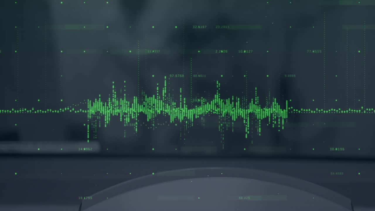 흐릿한 배경에서 데이터 처리의 애니메이션