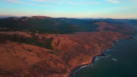 sonoma coast state park sunset california aerial drone scenic flight rugged windy coastal highway bolinas redwoods point reyes bodega bay fort ross big sur salmon creek pacific ocean circle right