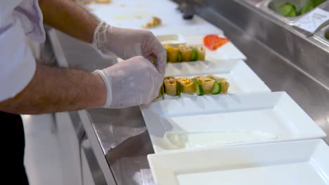 Plating-Arabic-Shawarma-Sandwich-Platter-with-Cucumber-and-Tomatoes