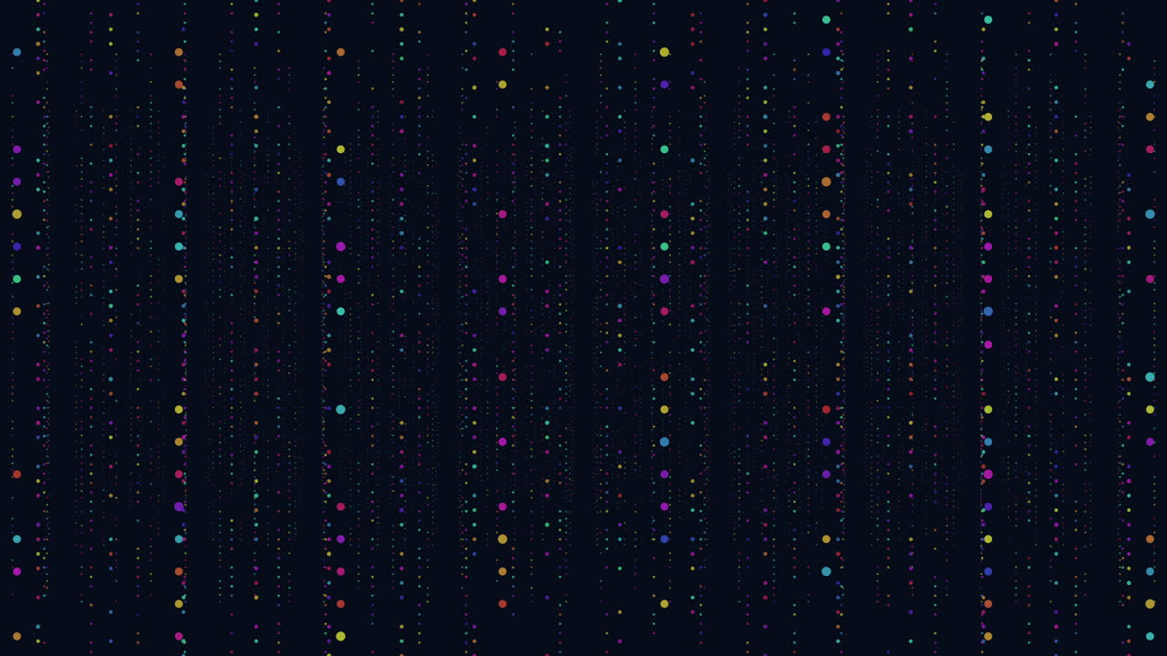 Vibrant colored dot grid pattern on dark background
