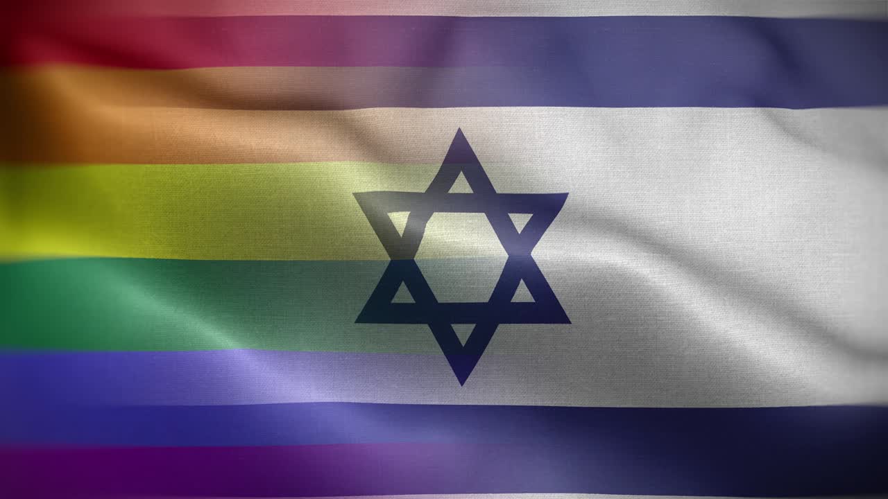 LGBT Israel Flag Loop Background 4K