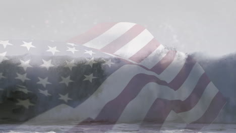 Animation-of-flag-of-united-states-blowing-over-seascape