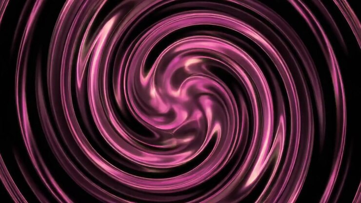 Animação de Vórtice Rodopiante Rosa Abstrato em Fundo Preto