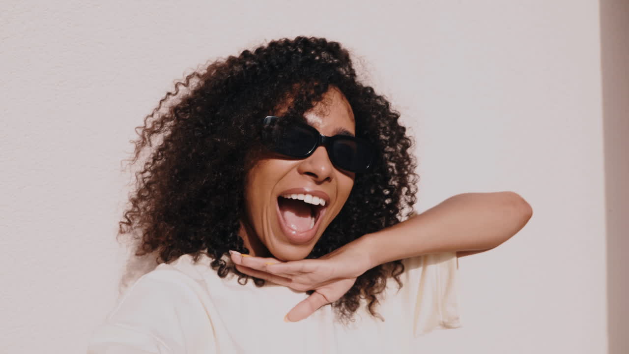 Happy Woman Wearing Sunglasses