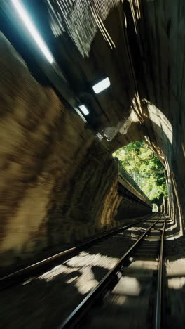 high-speed train in a tunnel