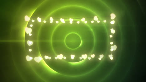 animación de la decoración de navidad luces de hadas con espacio de copia sobre círculos verdes