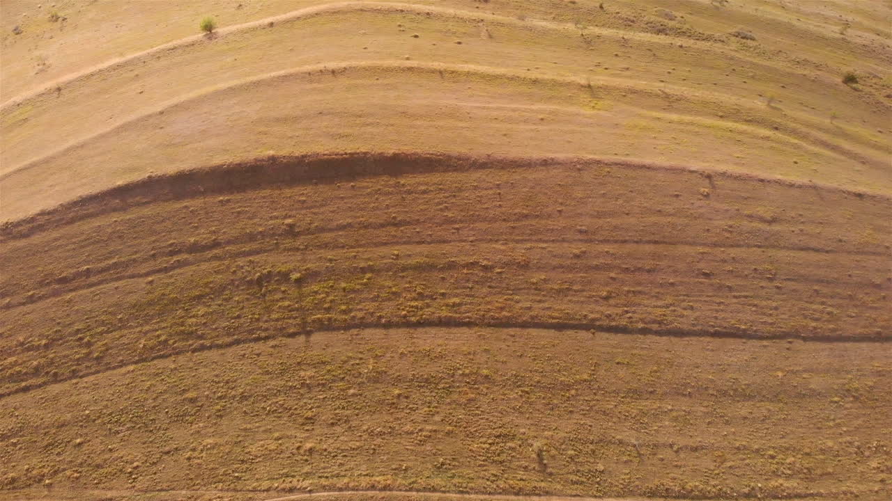 Aerial Footage of Romania hills Landscape and Small village