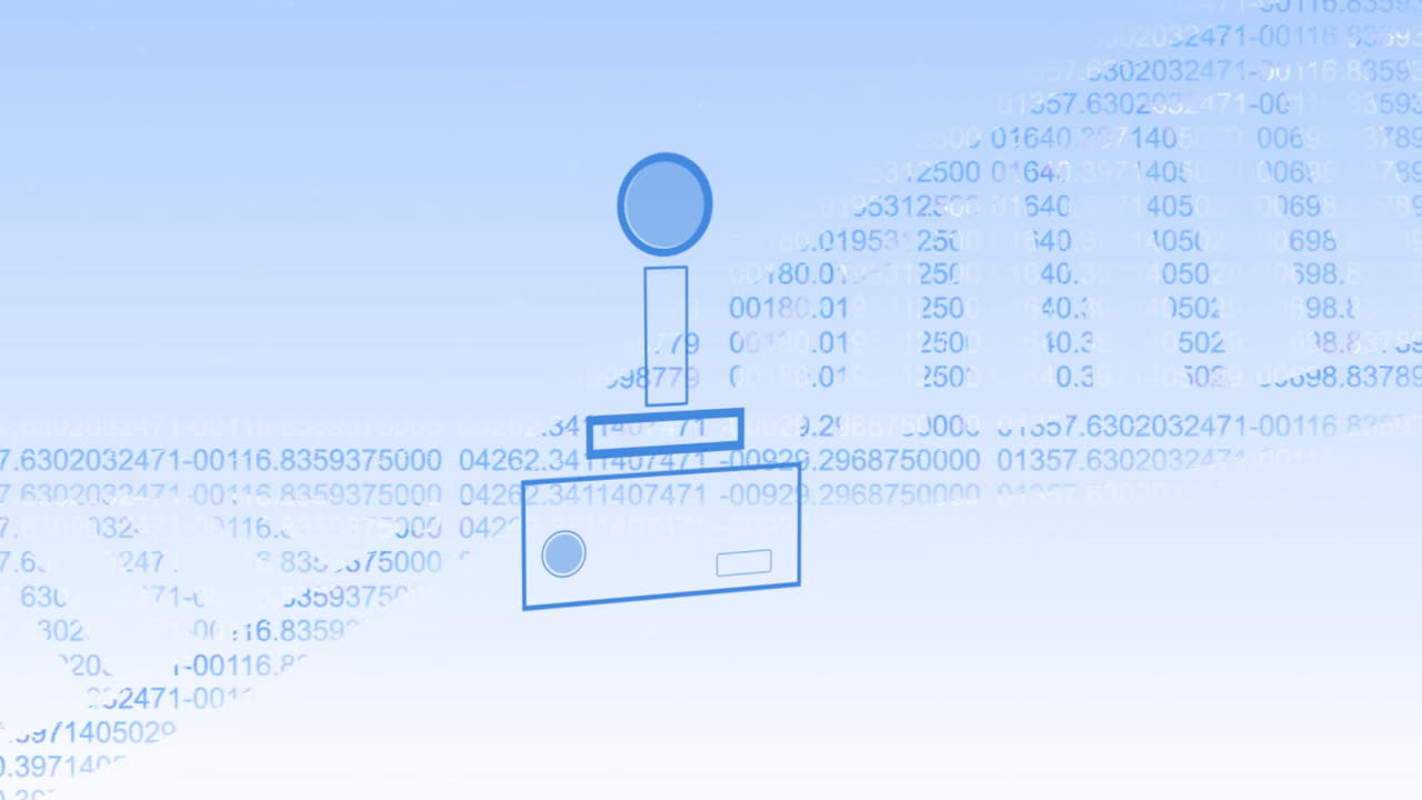 밝은 파란색 배경에 전자 장치와 dna의 애니메이션