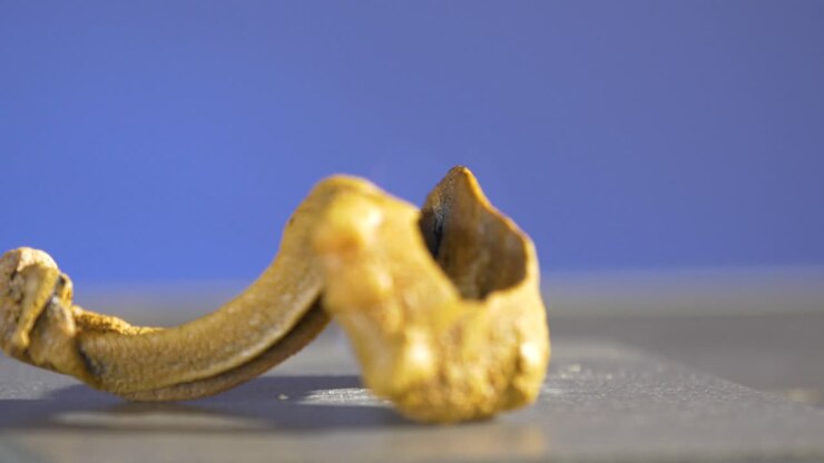 Close-up van een goudmineraal