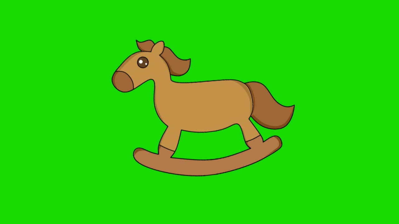 animated video of a wooden toy horse that moves