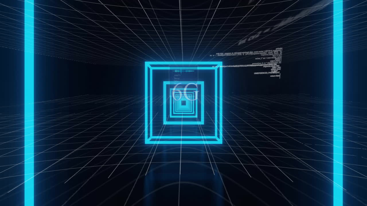 Animation of 6g text and digital data processing over grid