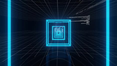 animación de texto 6g y procesamiento de datos digitales a través de la red