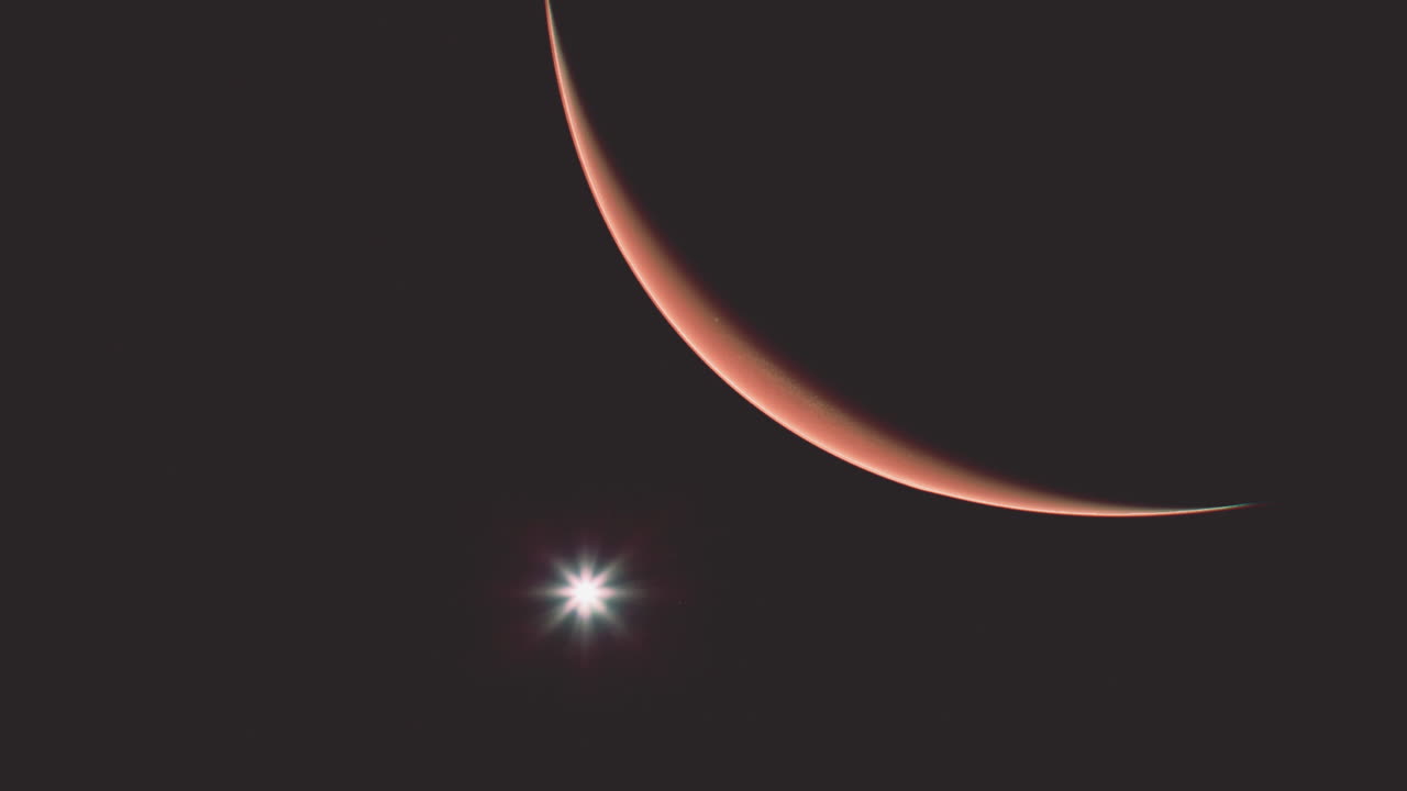 orbitando el planeta marte en el espacio profundo