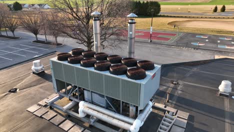 産業用屋上ユニットの空中景色