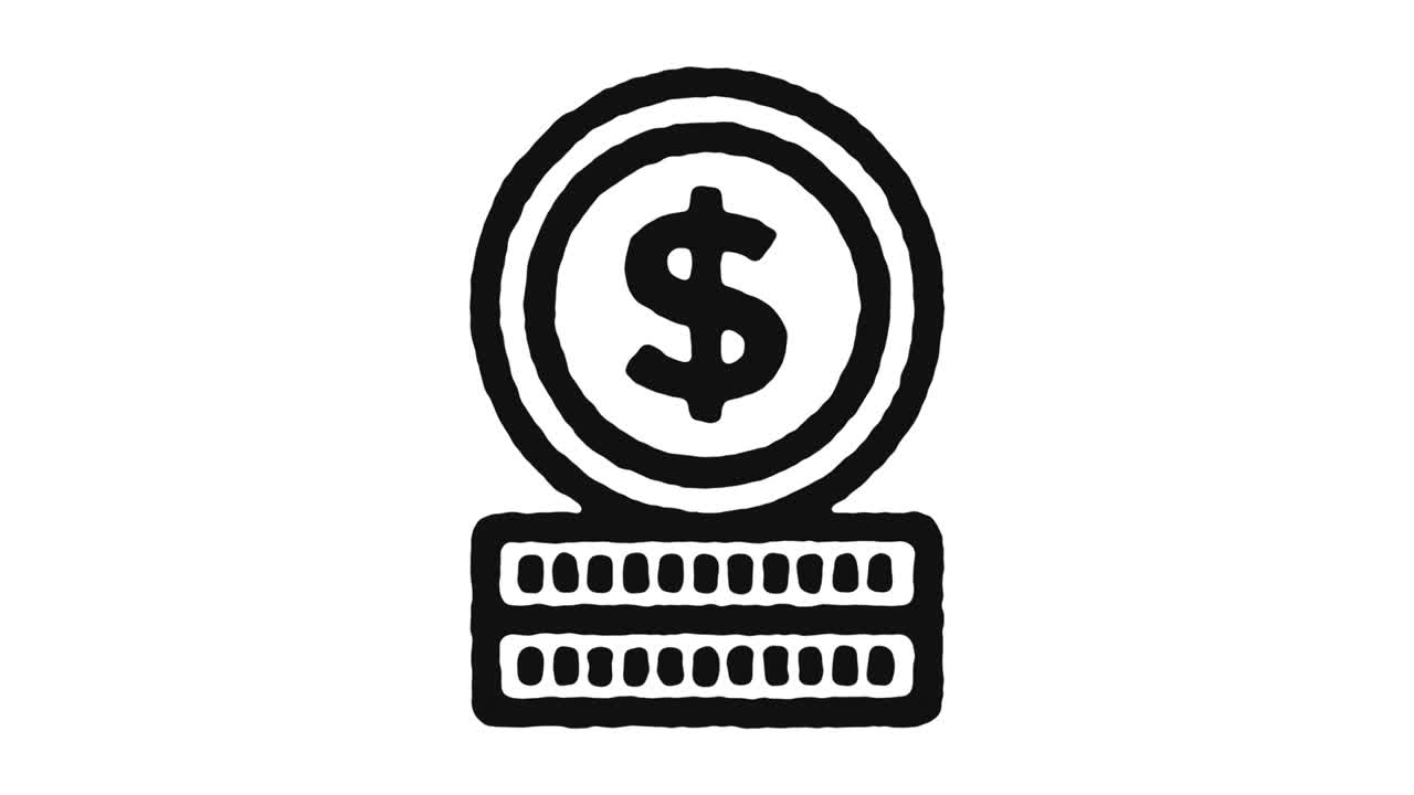 imágenes de animación de iconos de la industria bancaria y canal alfa