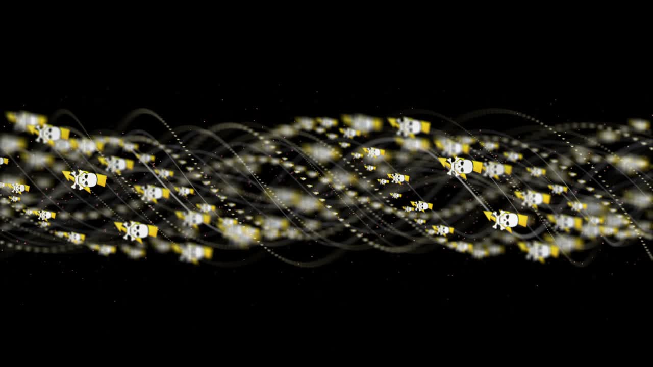 고전압, 불빛 볼트, 화살표, 위험 개념 기호, 골격 애니메이션