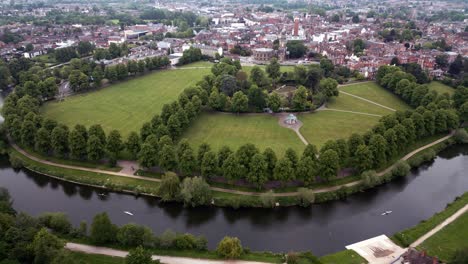 shrewsbury park river severn aerial view