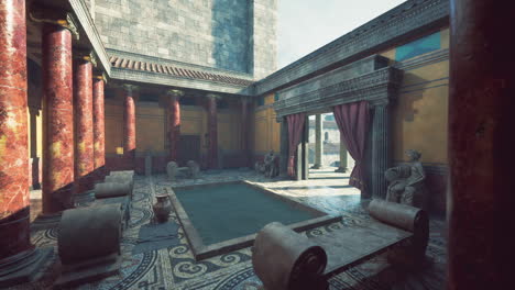 ancient roman bathhouse interior showcasing intricate architecture and design