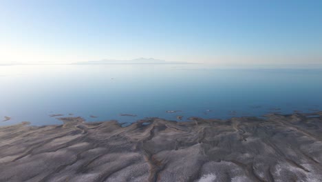 patterns in nature on sandy shoreline of great salt lake, utah