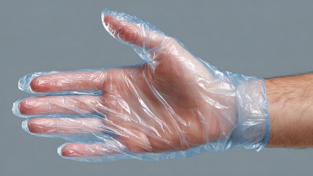 A Sequence of Actions Featuring a Gloved Hand Demonstrating Different Gestures, Showcasing Versatility and Texture in a Sterile Environment