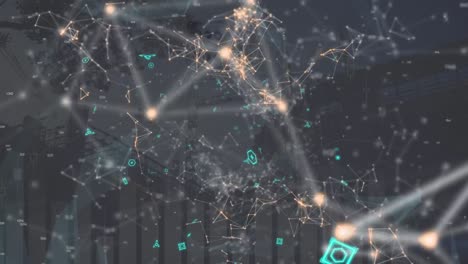 animación de la red de conexiones a través del escáner de código qr en el procesamiento de datos estadísticos
