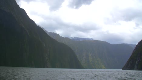 moving across milford sound new zealand