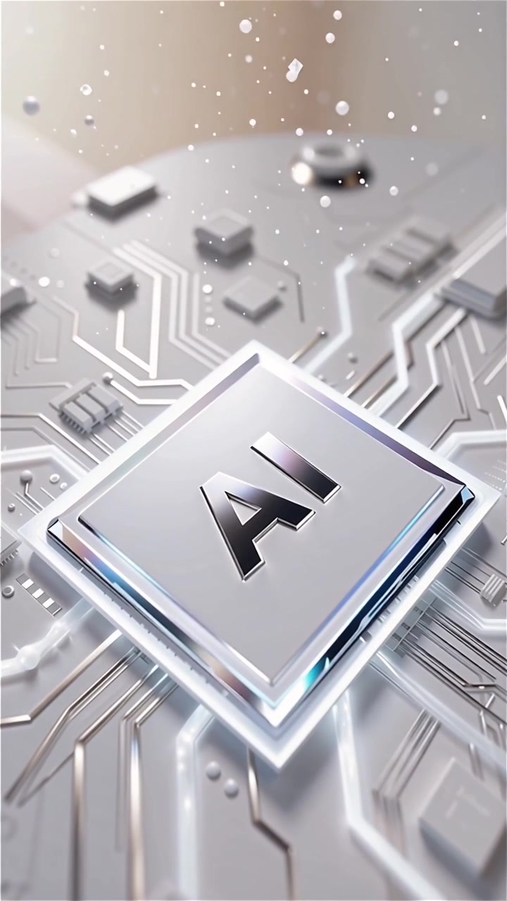 Futuristic AI Chip Motherboard Technology Background