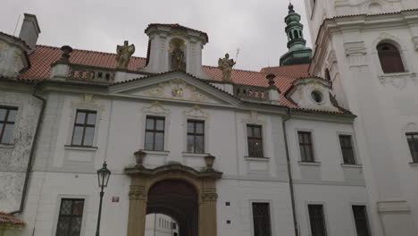 prague basilica of assumption side view during a cloud day