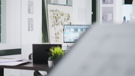 Empty-architectural-office-filled-with-manufacturing-tools