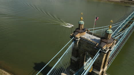 aerial tracking of a boat over the john a