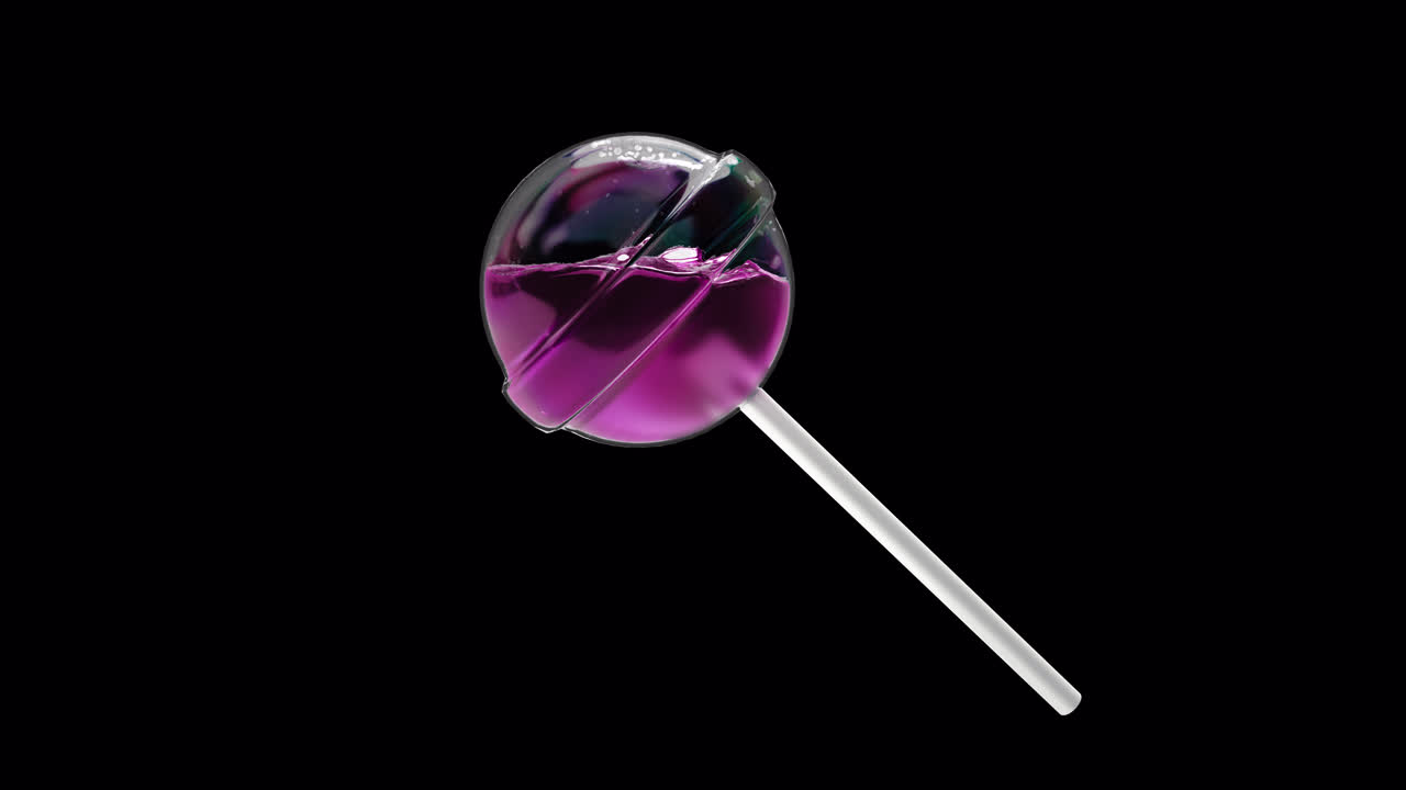 Chupa chups candy on a stick with liquid inside with alpha channel