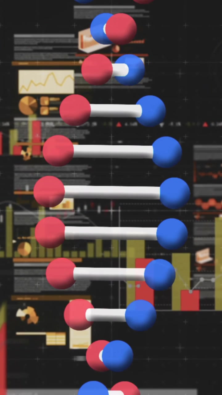 Animation af DNA-streng over statistik