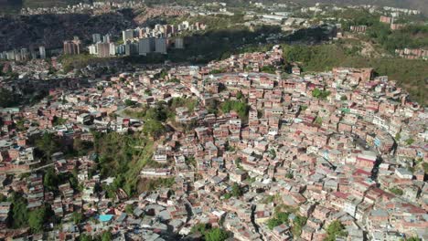 petare, a densely packed neighborhood in miranda, venezuela, aerial view
