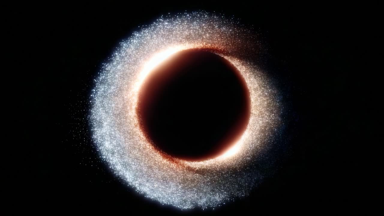 Cosmic Eclipse: A Stunning Visual of the Celestial Event Capturing the Mysterious Dance Between Light and Darkness Revealing Glittering Stellar Particles Against a Black Void