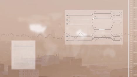 Animación-De-La-Interfaz-Con-Procesamiento-De-Datos-Frente-A-La-Vista-Aérea-Del-Paisaje-Urbano