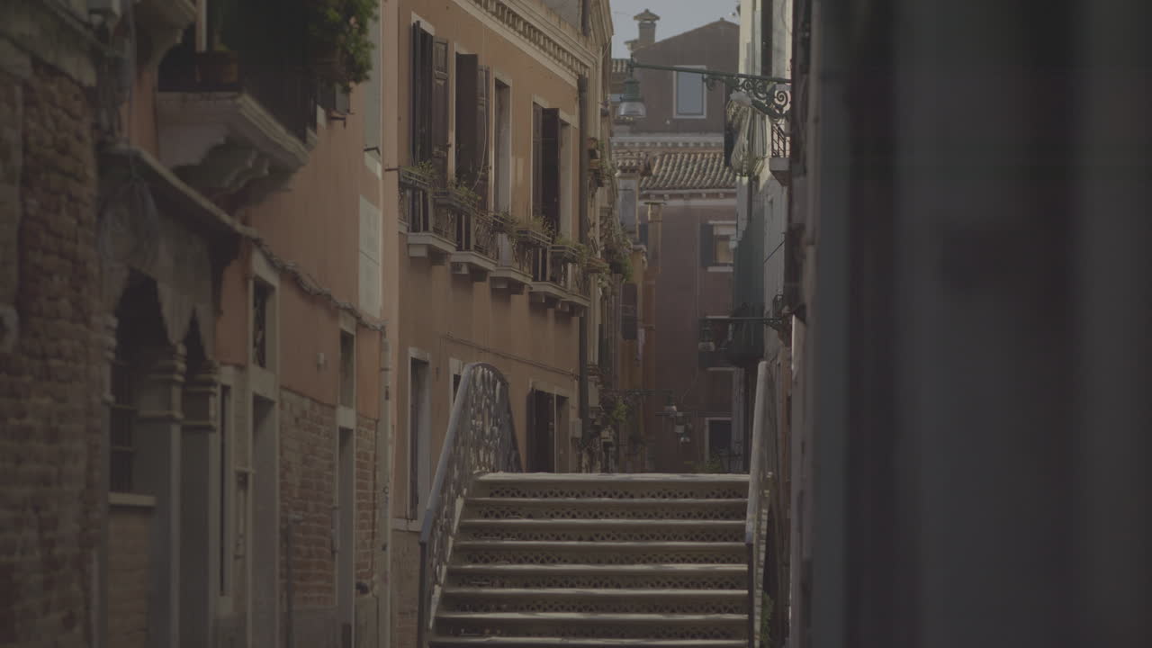Venice Alley with Staircase Bridge