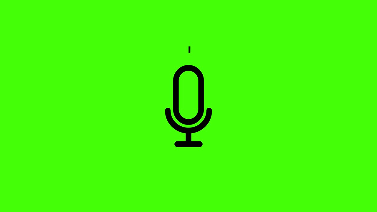 Microphone signal. Animated microphone icon. Animation 4k. Green screen ...