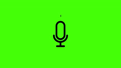 señal de micrófono. icono de micró fono animado. animación 4k. pantalla verde.