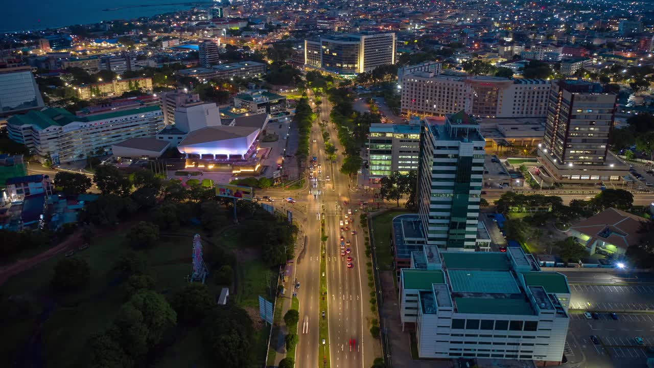 Aerial Timelapse shot of the city of Accra in Ghana