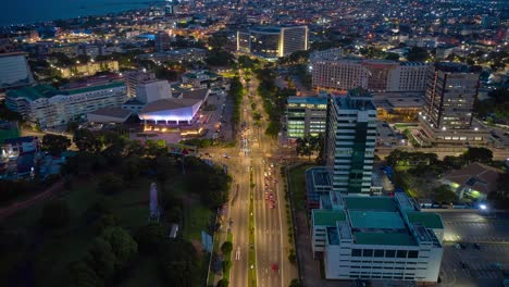 aerial timelapse shot of the city of accra in ghana