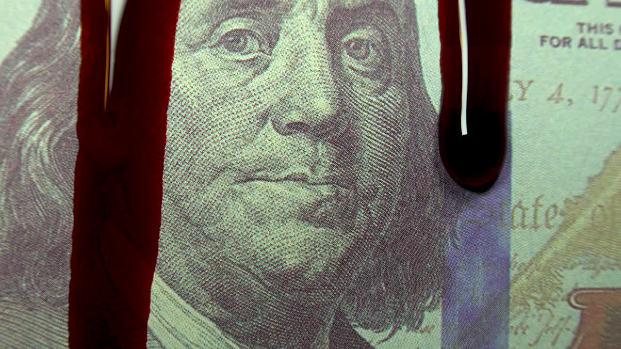 ben franklin chorreando sangre cien dolares