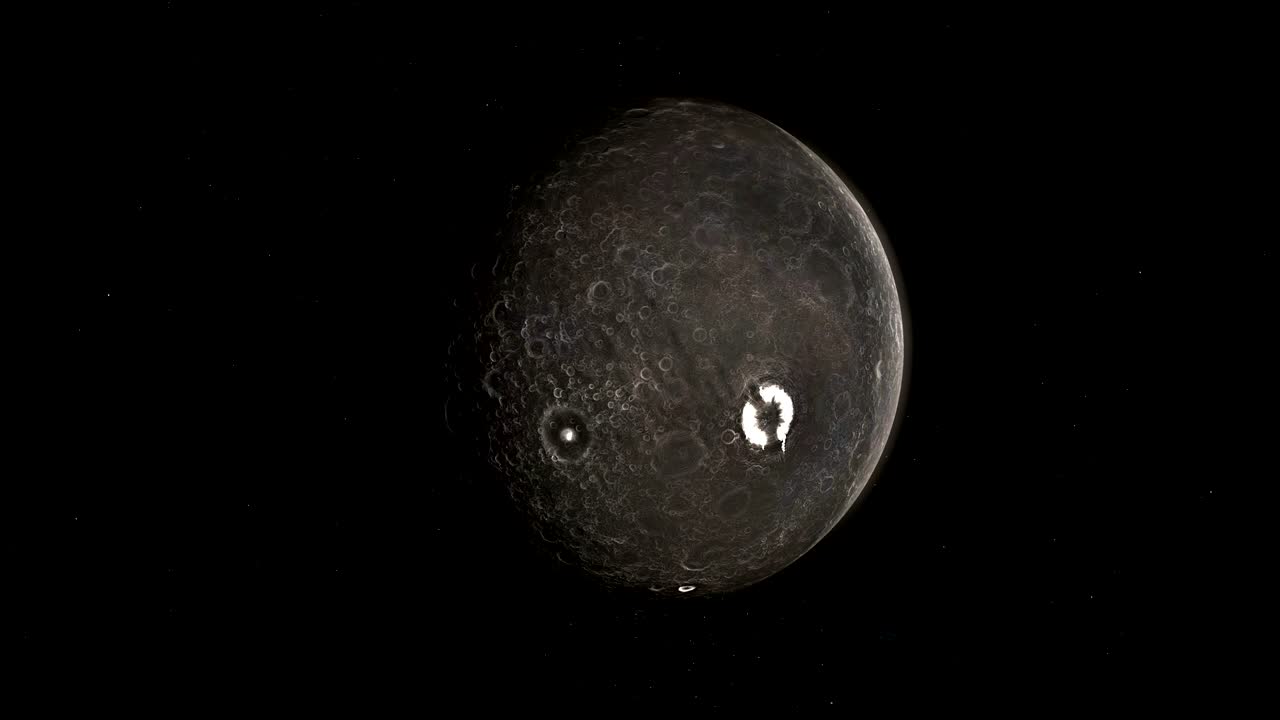 Umbriel, Uranus moon, gyrating. Loop