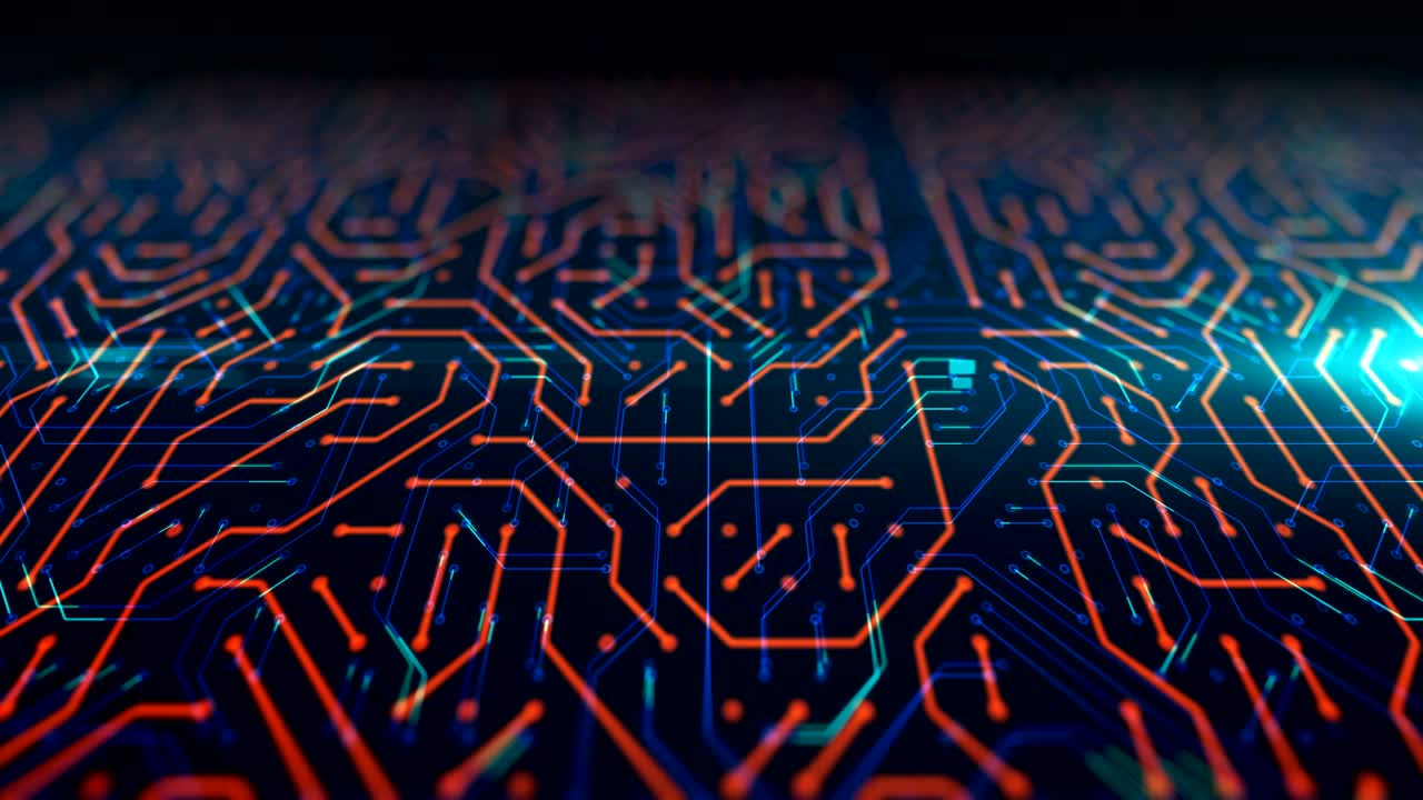 미래의 회로 패턴 추상적인 배경 영상