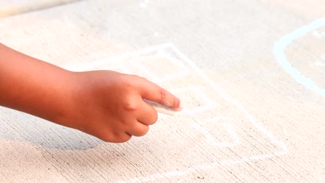 as the chalk drawing comes to life, it becomes a moment frozen in time