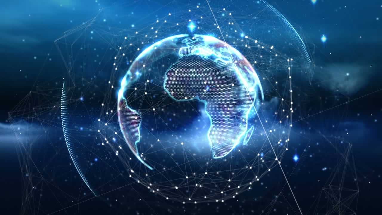 전 세계의 미디어 아이콘과 모양의 애니메이션