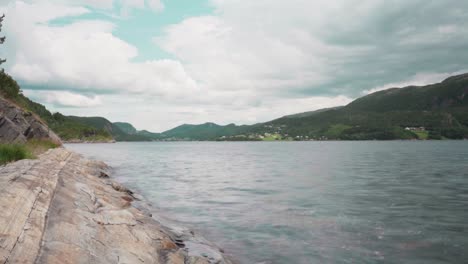 serene waters of pevika inlet in indre fosen, trondelag, norway